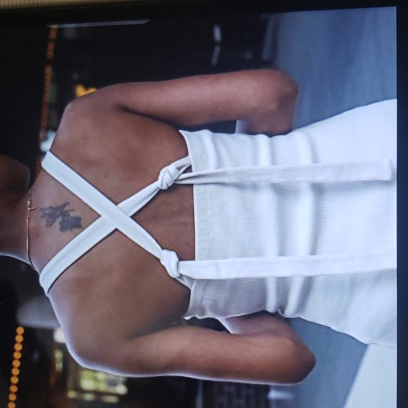 The Drop Women's Whisper White Strappy Rib Midi Dress by @signedblake. Size 3X - Picture 3 of 8